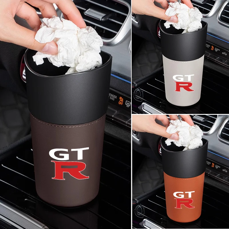 

Car Trash Can Mini Leather Wather Cup Sink Organizer For Nissan GT Qashqai Juke Sentra Altima Versa Maxima Almera Rogue Pulsar S