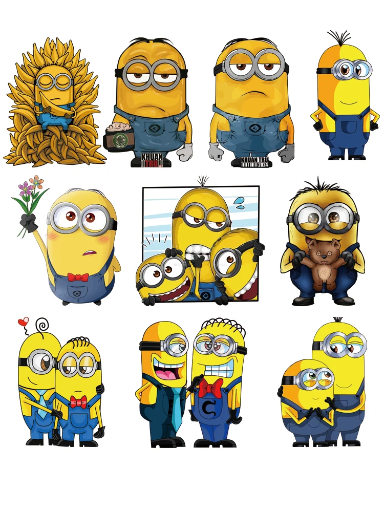 Cute Minions children Applique for clothes custom patch DIY Sewing Decoration iron on transfer stripes appliques