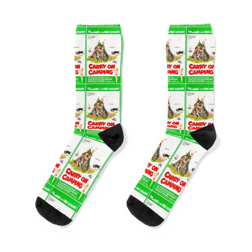 

Vintage 60s Style CARRY ON Poster Art - Carry On Camping Socks christmas stocking snow winter gifts Novelties Mens Socks Women's