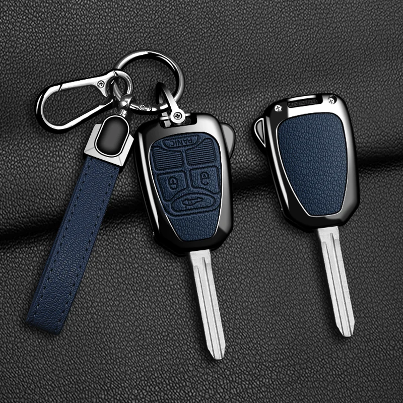

Zinc Alloy +Leather Car Key Case For Jeep Wrangler Compass Patriot Liberty Chrysler 300 PT Dodge JCUV Caliber Nitro Accessories