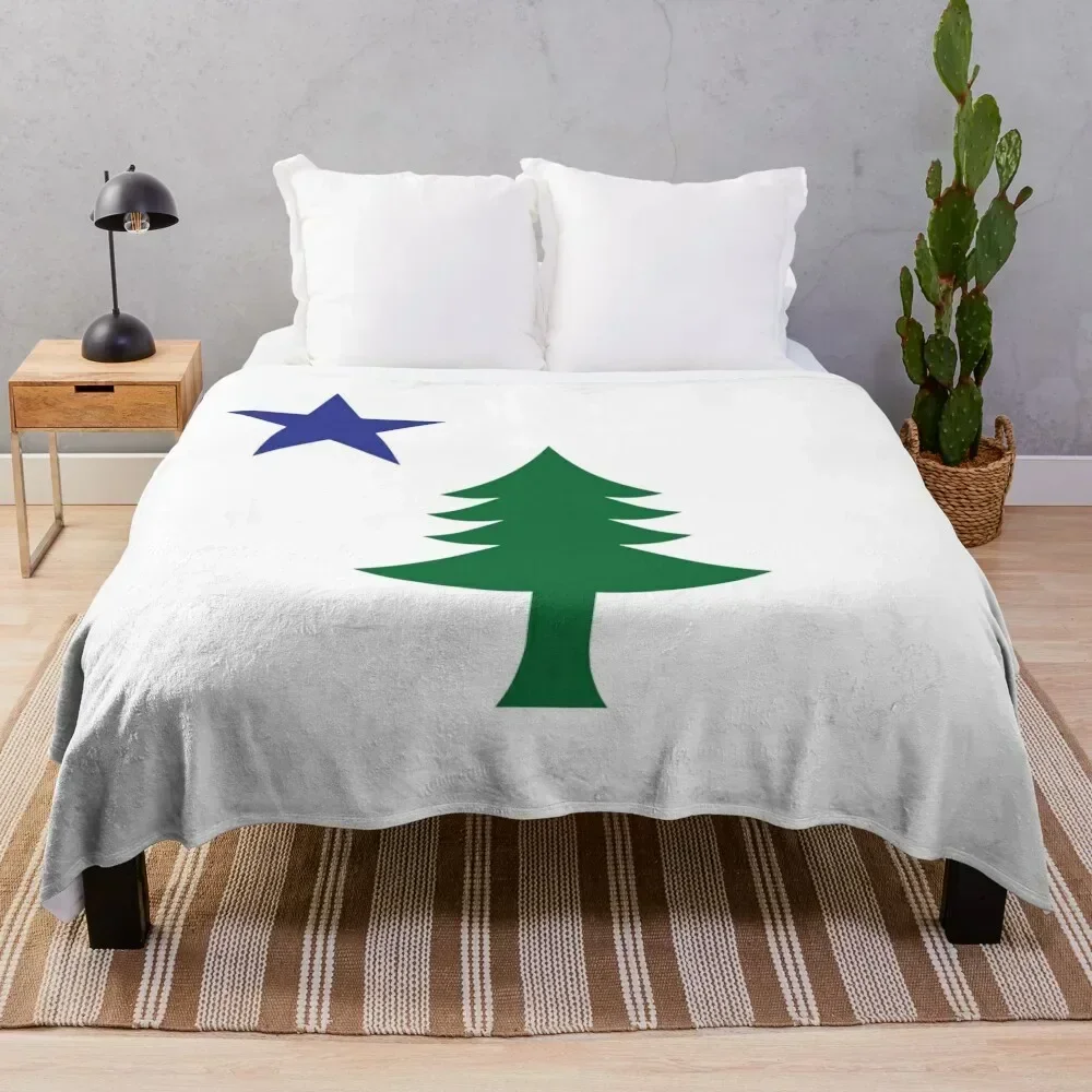 

Original Maine Flag (no text) Throw Blanket Multi Purpose Soft Warm Blanket for Home Travel