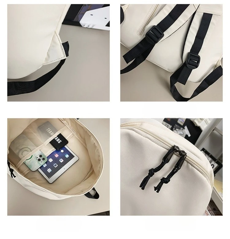 حقيبة ظهر عالية الجودة ذات سعة كبيرة بلون نقي حقيبة كتب مدرسية عالمية لطلاب الجامعات الابتدائية والثانوية