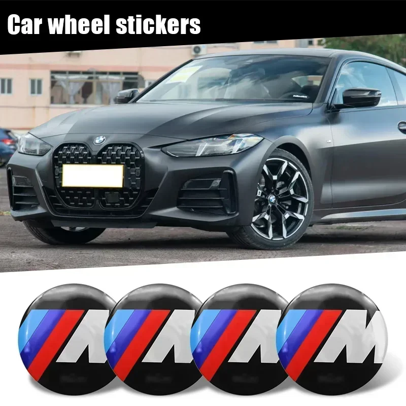 

4pcs 56mm Car Wheel Center Hub Cap Rim Cover Emblem Stickers For BMW M F20 E36 E92 E87 E30 E46 E91 E34 F11 E70 X1 3 F25 E53 G20