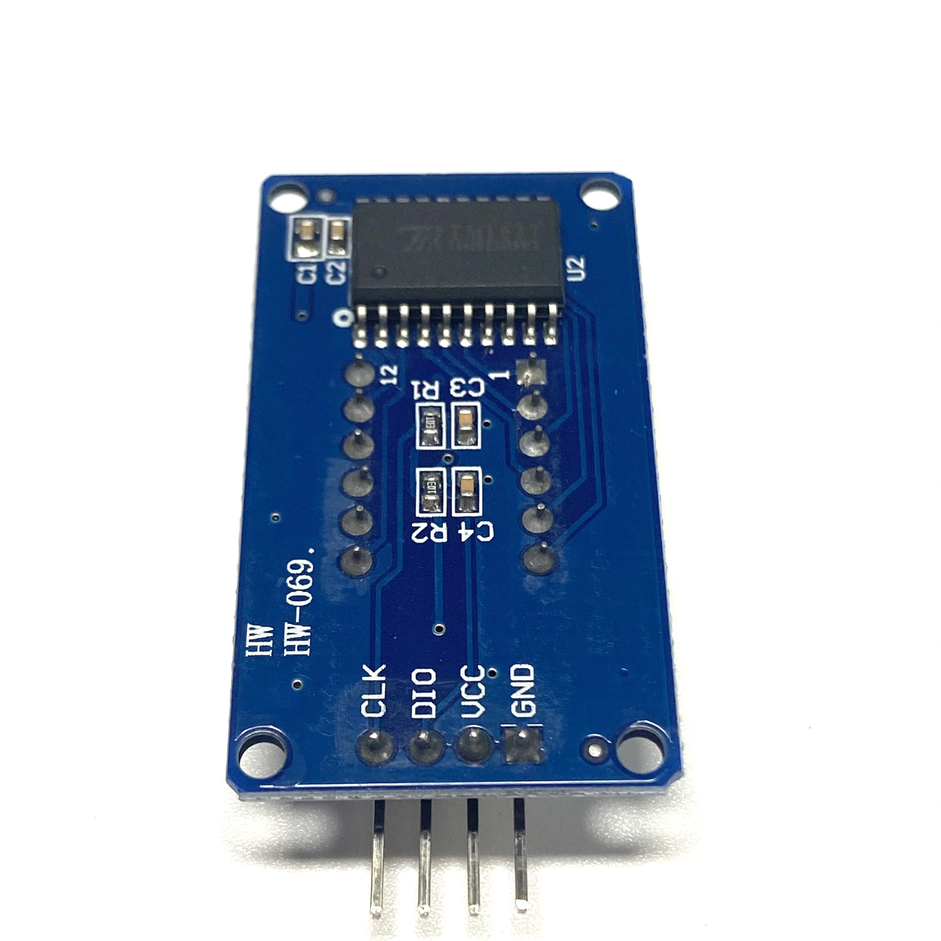 Módulo de Display Digital de 4 Dígitos, Brilho Ajustável LED, Pontos do Relógio, Building Blocks, Acessórios