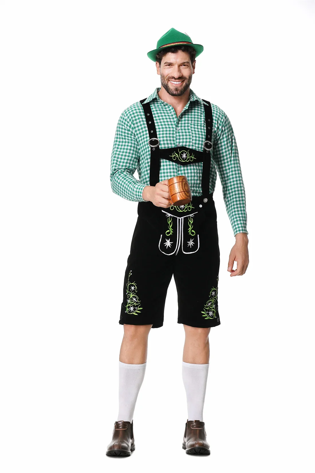 Men Oktoberfest Costume Lederhosen Bavarian Octoberfest German Beer Man Costumes Adult Carnival Halloween Party Fancy Outfit