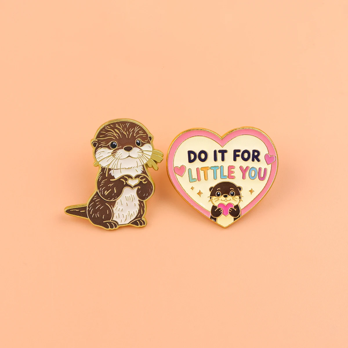 DO IT FOR Enamel Pin Cute Otter Brooch Pines Lapel Pins Badge on Backpack Clothing Accessories Animal Jewelry Friends Gifts