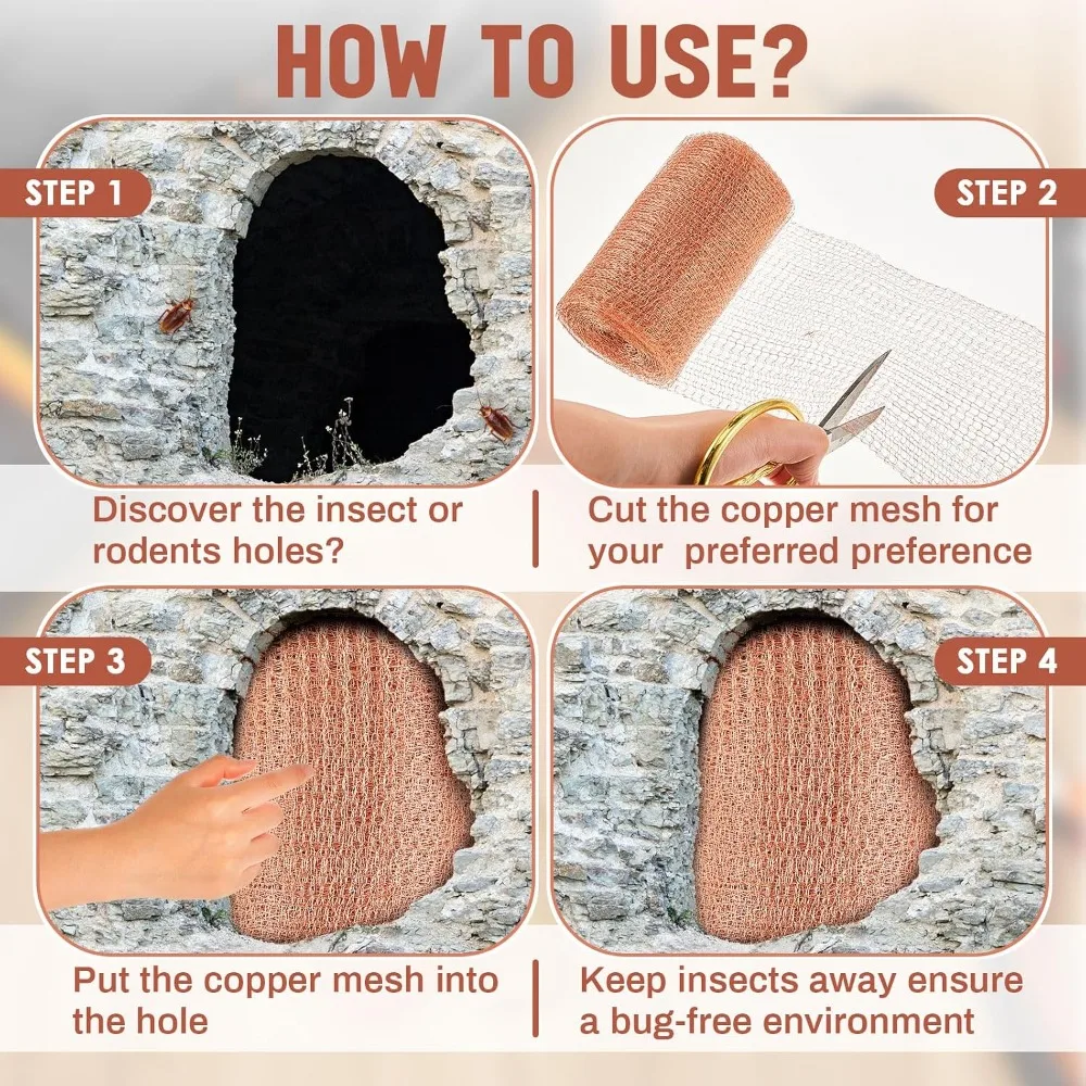 Pure Copper Woven Mesh, Anti Snail Rodent Barrier, Garden Protection Net, Distillation Filter & EMI Shielding Copper Mesh Roll
