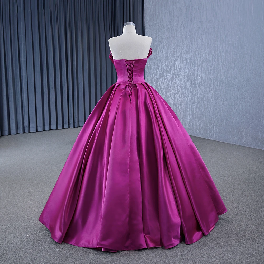 Jancember Brand New Surprise Price Evening Dresses 2023 Strapless Ball Gown Lace Up Satin cocktailkleid damen RSM231141