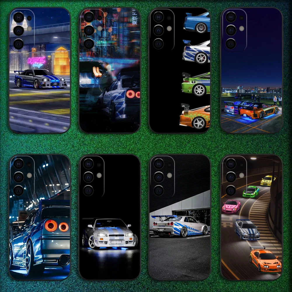 حافظة هاتف F-Fasts and F-Furious R34 لهاتف سامسونج S25,S24,S21,S22,S23,S30,Ultra,S20,Plus,Fe,Lite,Note,10,9,5G غطاء أسود