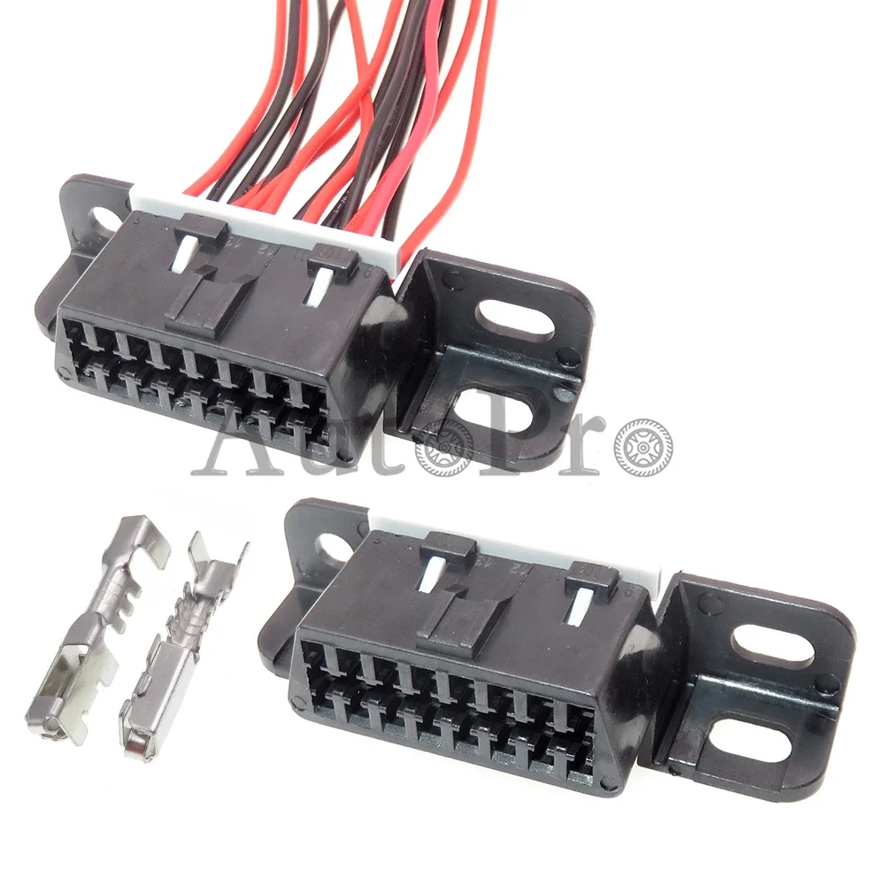 Комплект из 16-контактного разъема для автомобильного кондиционера, диагностического интерфейса OBD с клеммами для VW MG610761-5