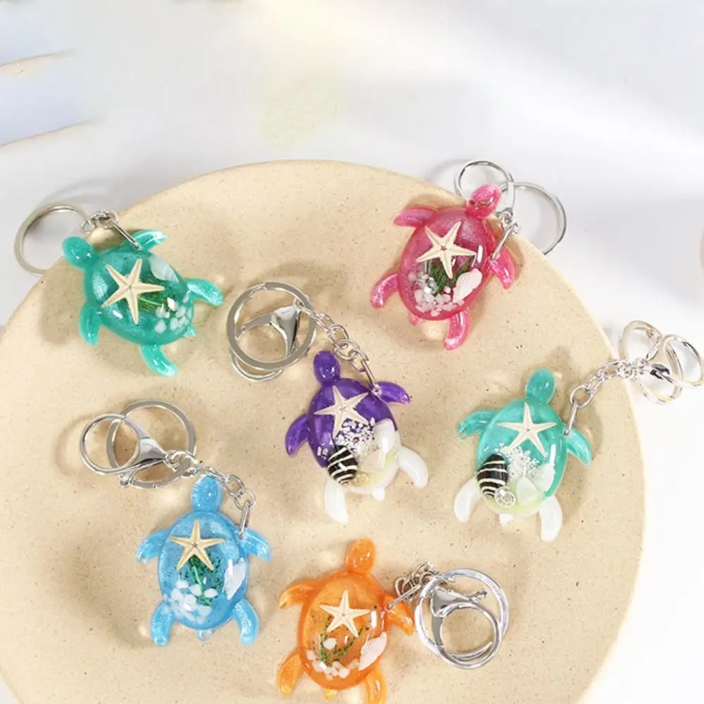 

Glow-in-the-dark Little Turtle Keychain Cartoon Tortoise Colorful Luminous Turtle Key Ring Korean Style Starfish