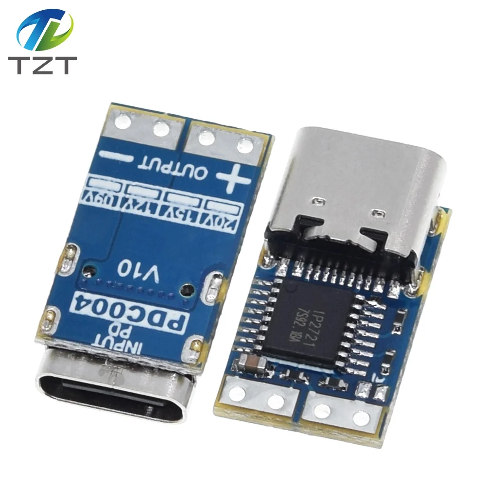 Type-C PD decoy module PD2.0 PD3.0 to DC DC trigger extension cable QC4 charger 9V 12V 15V 20V Fast Quick Charger Circuit Board image 6