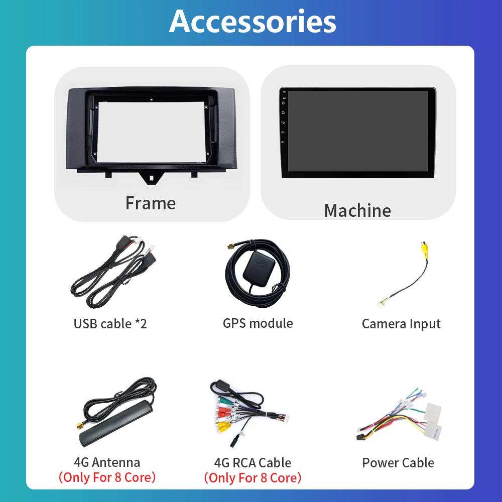 2 Din Android 13 for Mercedes Benz Smart Fortwo W451 2011 - 2015 Car Raido Multimedia Wireless CarPlay Stereo GPS Autoradio DVD