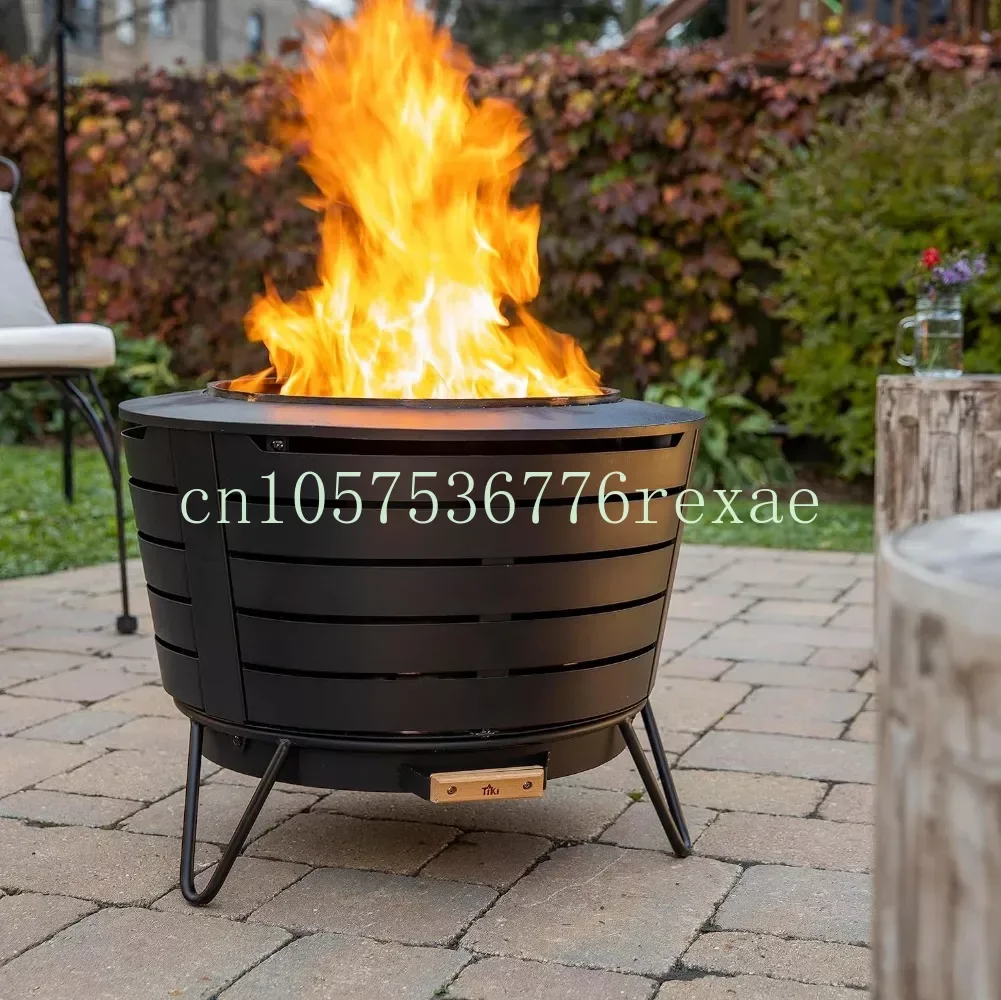 Modern Design with  Brand Smokeless 24.75 in. Patio Fire Pit, Wood Burning Outdoor Fire Pit - Includes Wood Pack,