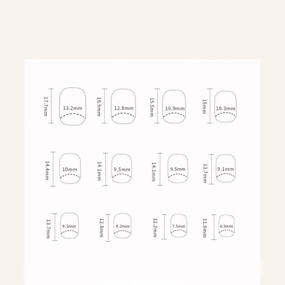 Modne Krótkie Okrągłe Sztuczne Paznokcie Francuskie Proste Sztuczne Paznokcie Pełne Pokrycie Brązowe Liście Końcówki do Salonu