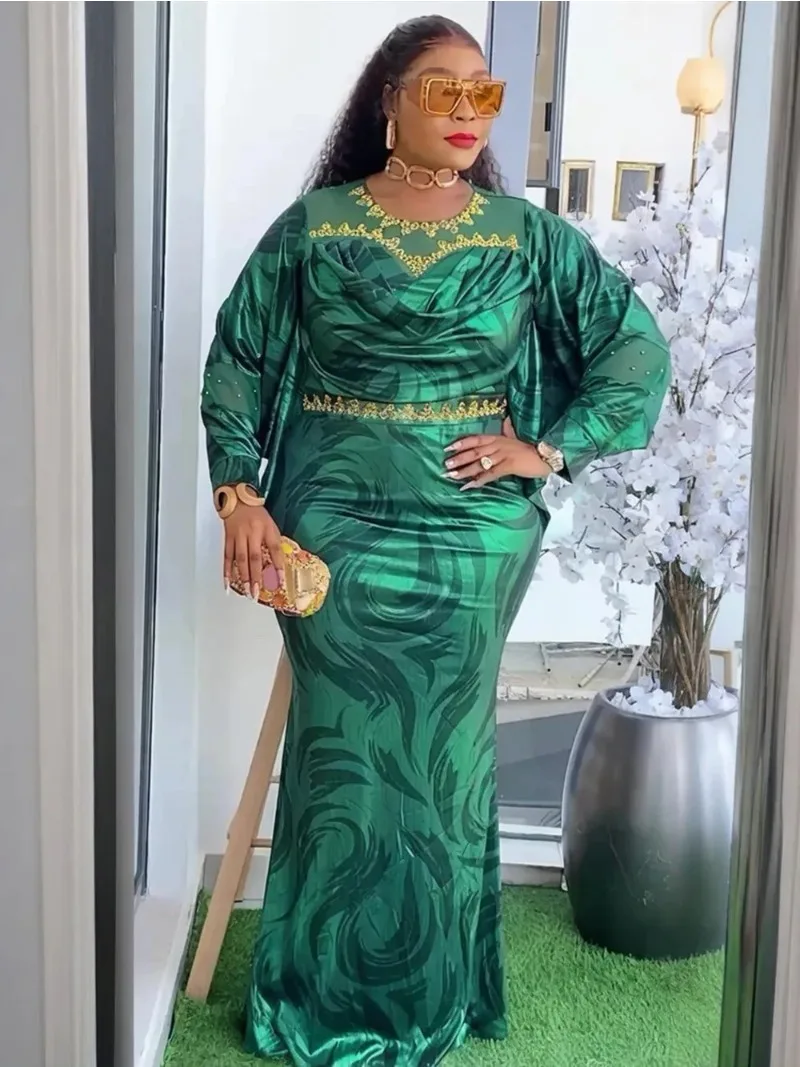 

Elegant African Dresses for Women 2025 New Africa Clothing Plus Size Turkey Wedding Party Long Dress Dashiki Ankara Outfits Robe