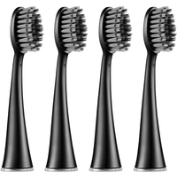 4 PCS Replacement Sonic Electric Toothbrush Heads Soft Charcoal Bristles Whiting Teeth For Seago S9 For Burst Adults Toothbrush