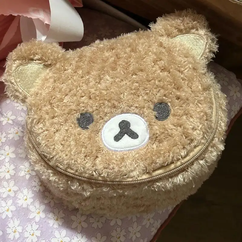 Kawaii Rilakkuma Cartoon Cute Lamb Cashmere Makeup Bag Portable Storage Toilet Bag periferiche Creative regalo di compleanno per ragazza