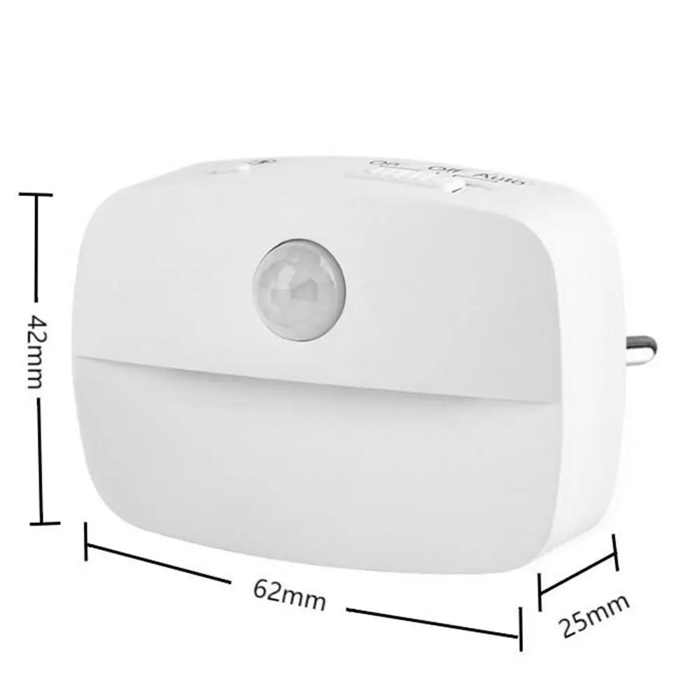Sensore di movimento Luce di induzione Spina UE USA Mini luce notturna a LED a batteria Lampada da comodino senza fili a risparmio energetico Armadio