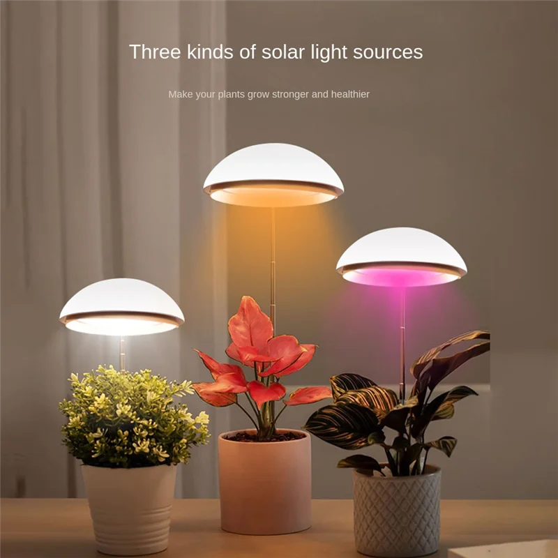 Luci AD23-Grow, luce per piante a LED a spettro completo, altezza regolabile con timer di accensione/spegnimento automatico 3/6/12 ore, 4 luminosità dimmerabili