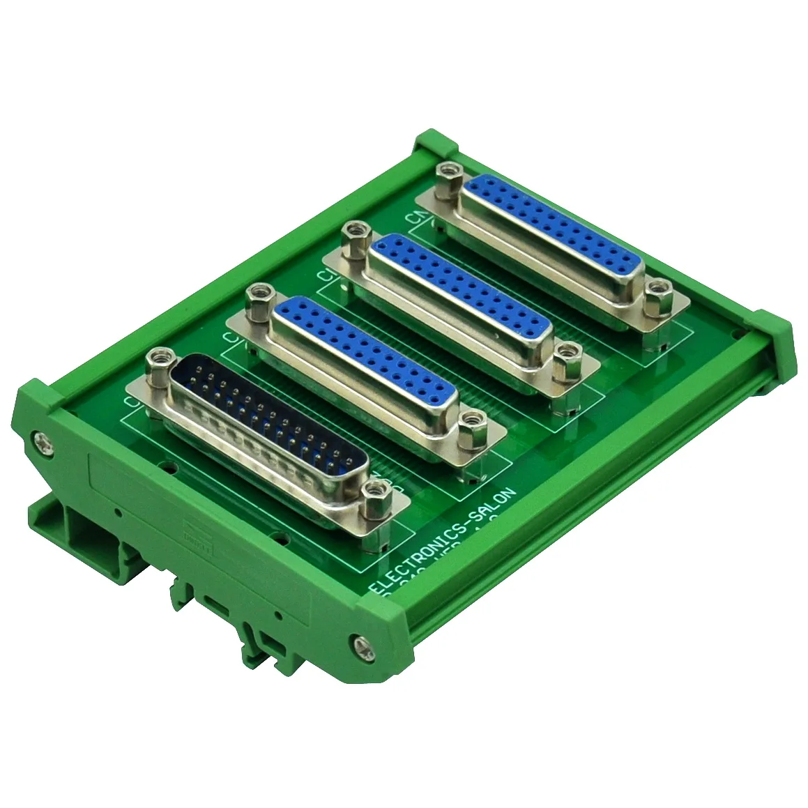 ELECTRONICS-SALON DIN Rail Mount DB25 1 Male 3 Female Buss Board, DB-25 Busboard, D-Sub Bus Board Module.