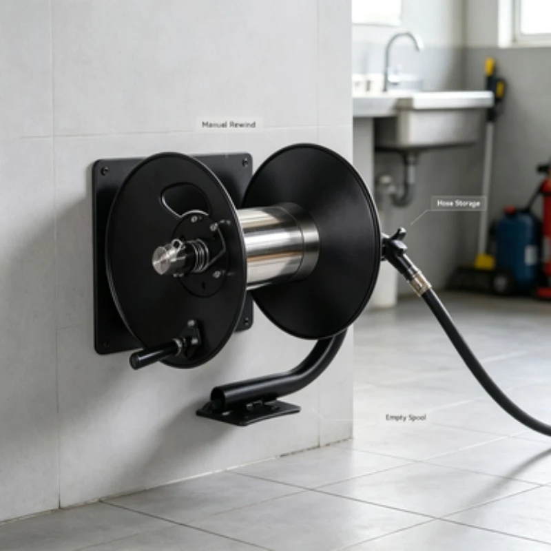 Hand Crank Hose Reel SYG888A Manual Rewind Empty Spool High Pressure Washer Water Hose Storage Organizer for Cleaning