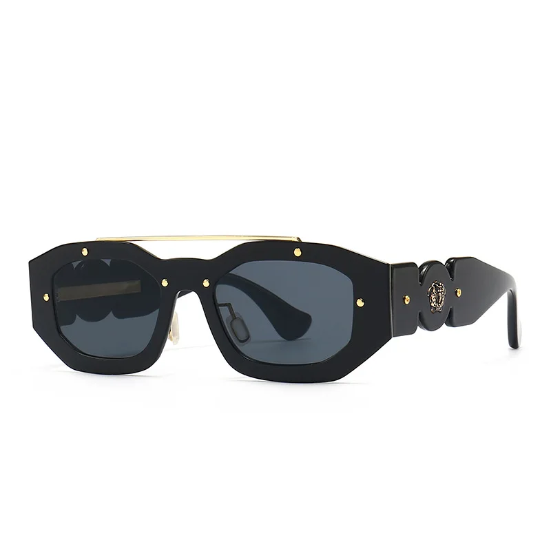 Fashion Punk Sunglasses Men Vintage Y2K Decorative Rectangulares Eyewear Women Luxury Brand Designer Spring Unique Sun Glasses