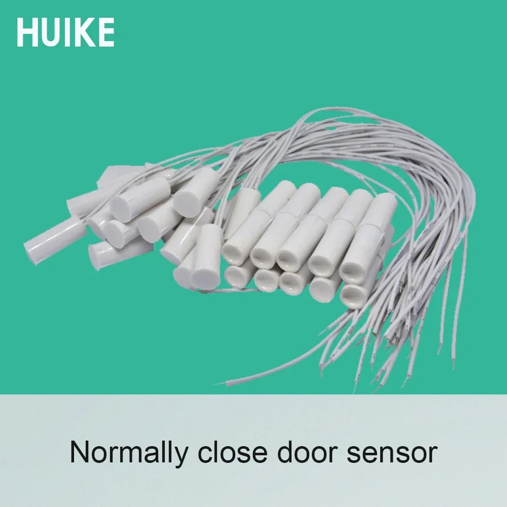 20Pcs Embedded Slim Magnetic Sensor Limited Gap Detector White Color Plastic Door Open Alarm Normally Close with Cable