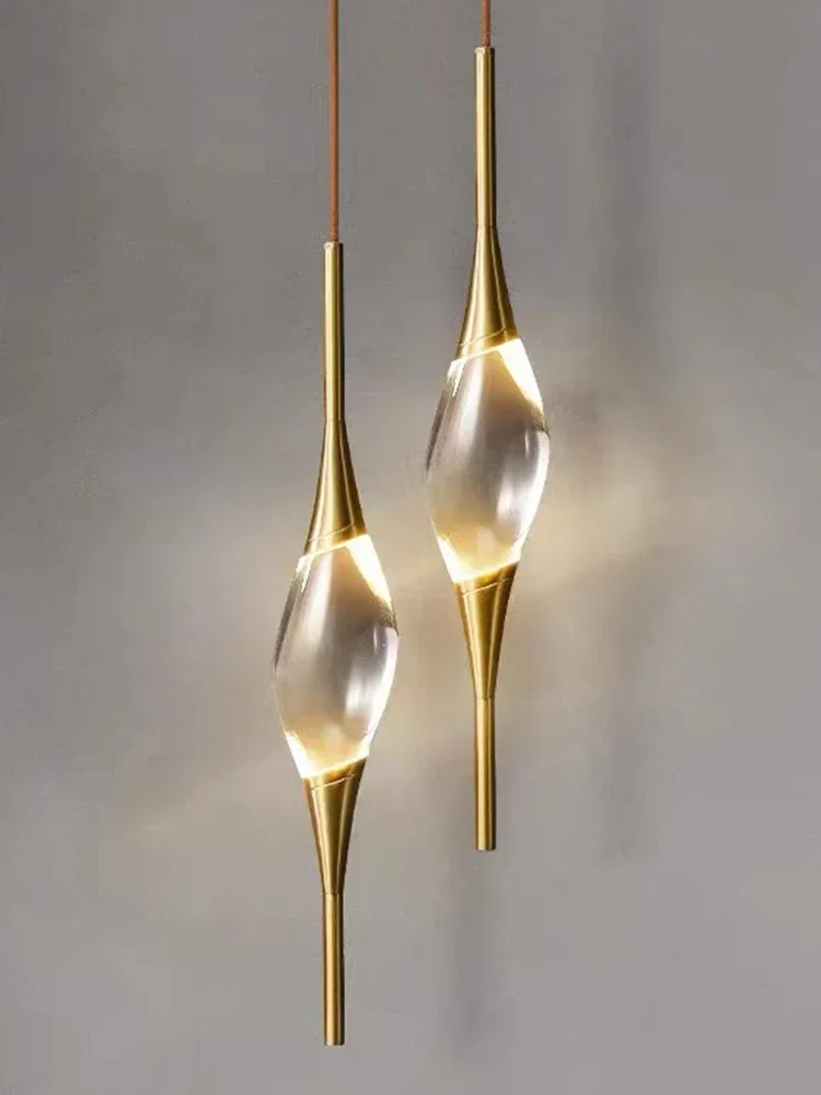 Modern Copper Crystal Wall Lamp Designer Simple Creative Decoration Living Room Dining Room Study Bedroom Bedside Lamp