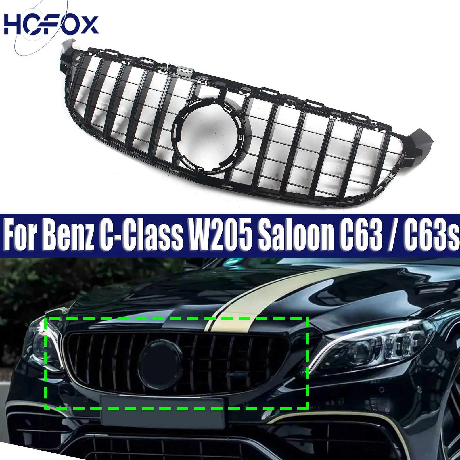 

Front Inlet Grid Radiator Grille Body Kit GT Styling Grill Tuning Accessories For Mercedes Benz W205 C Class Saloon/ Sedan AMG