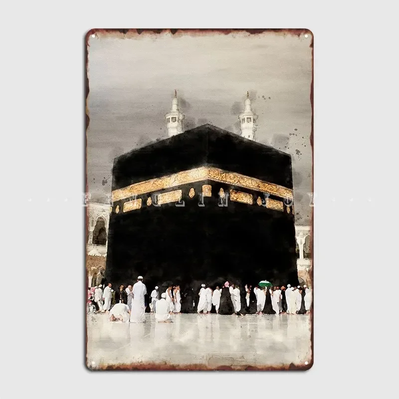 Digital Painting Of Kaaba Metal Sign Painting Décor Designing Club Bar Wall Cave Tin Sign Posters