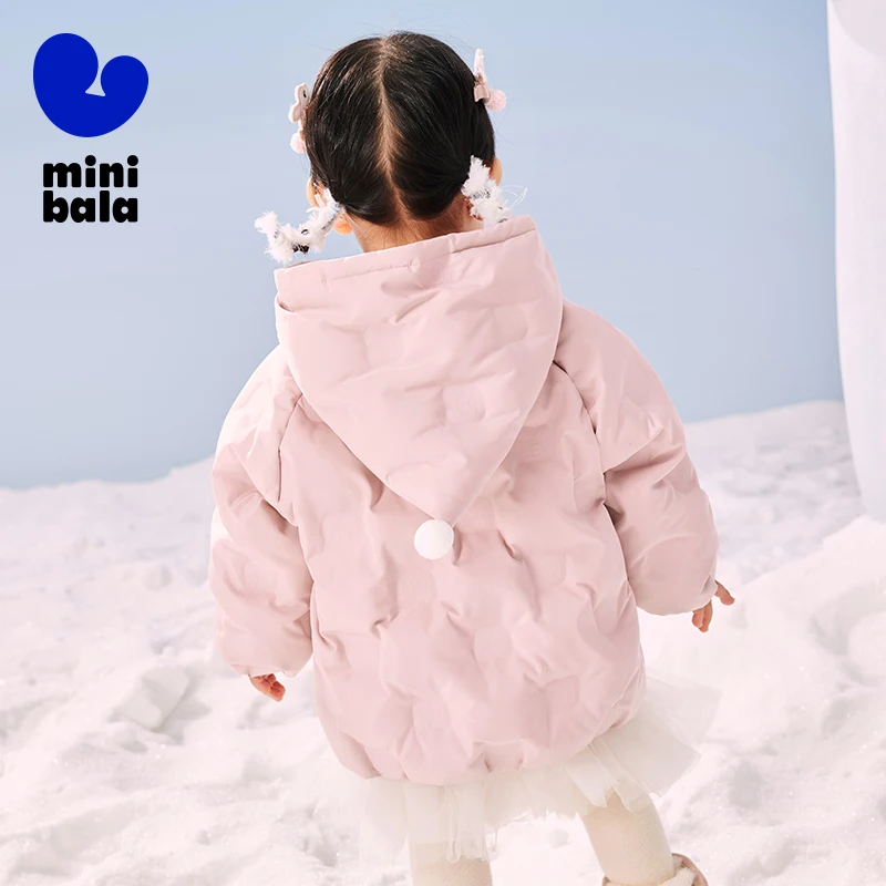 Mini Balabala Winter Kids 3D Shape Down Jacket Thick Warm Coat with Elf Hood for Babies and Toddlers