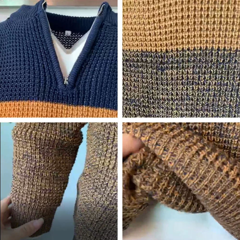 Men Knitted Sweater 2023 Spring Warm V Neck Pullover Jumper Long Sleeve Casual Loose Male Autumn Winter Knitwear Tops Plus Size