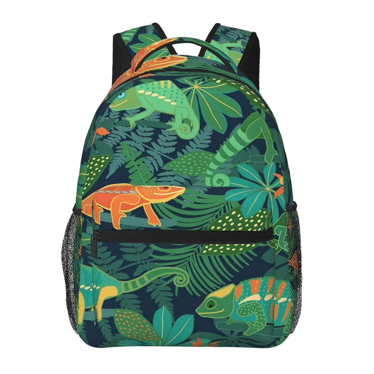 Chameleons In Jungle Backpacks Boys Girls Bookbag Students School Bags Cartoon Laptop Rucksack Shoulder Bag Large Capacity