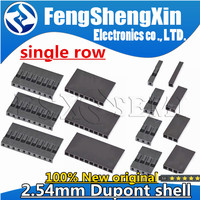 50PCS Dupont Head 2.54mm 1X 1P 2P 3P 4P~12P 1X2P Dupont Plastic Shell Pin Head Connector Jumper Wire Cable Housing Plug Female