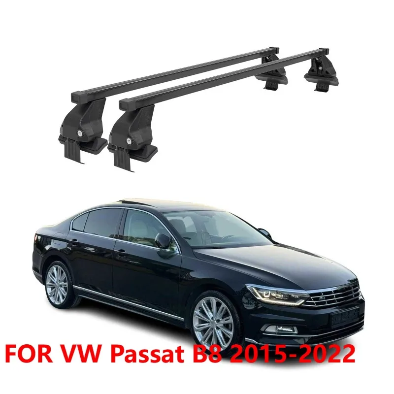 

Smooth Roof Cross Bars Luggage Carrier for VW Passat B8 2015-2022 Black 2x