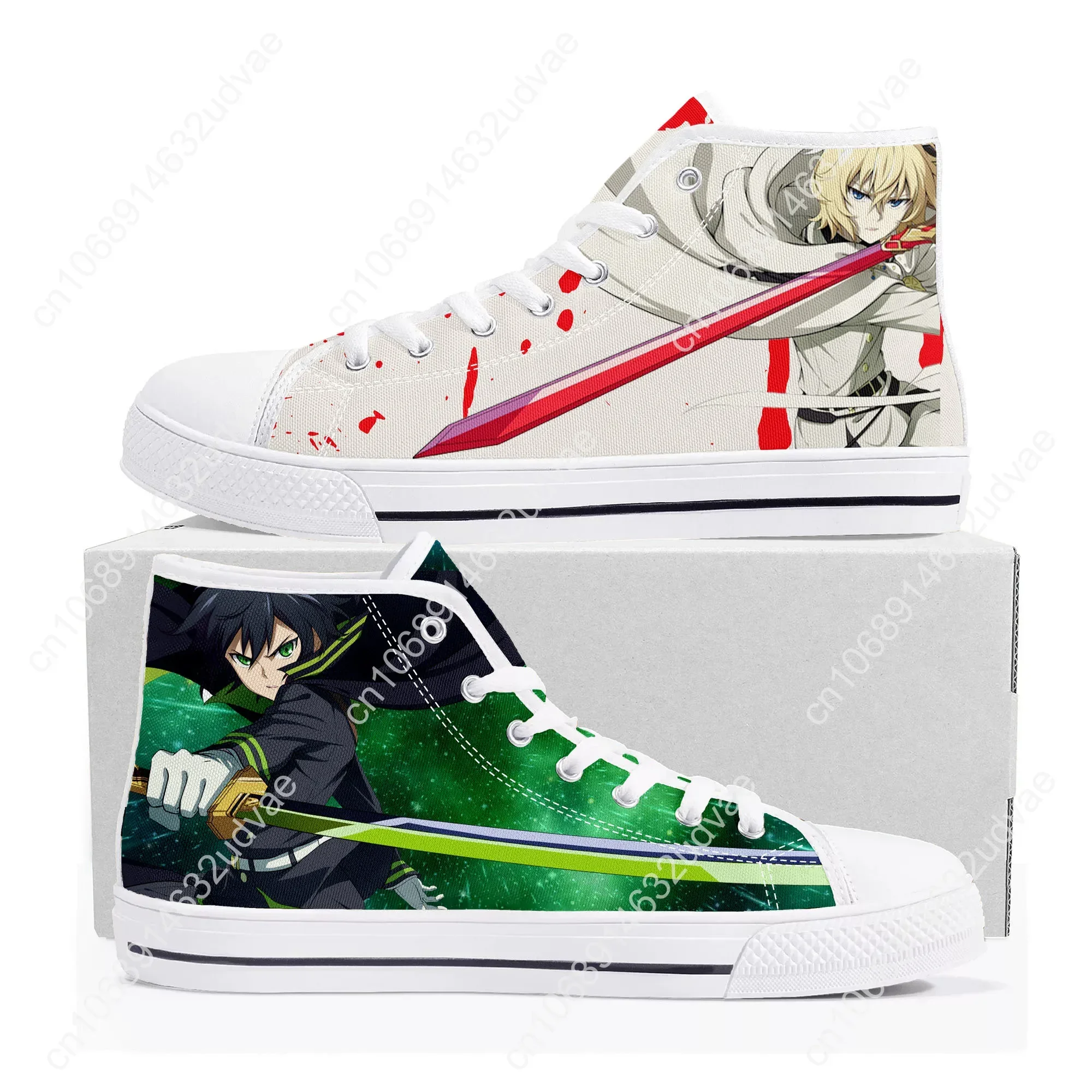 Seraph Of The End Hyakuya Yuichiro High Top Sneakers Mens Womens Teenager Canvas Sneaker Casual Couple Shoes Custom Shoe