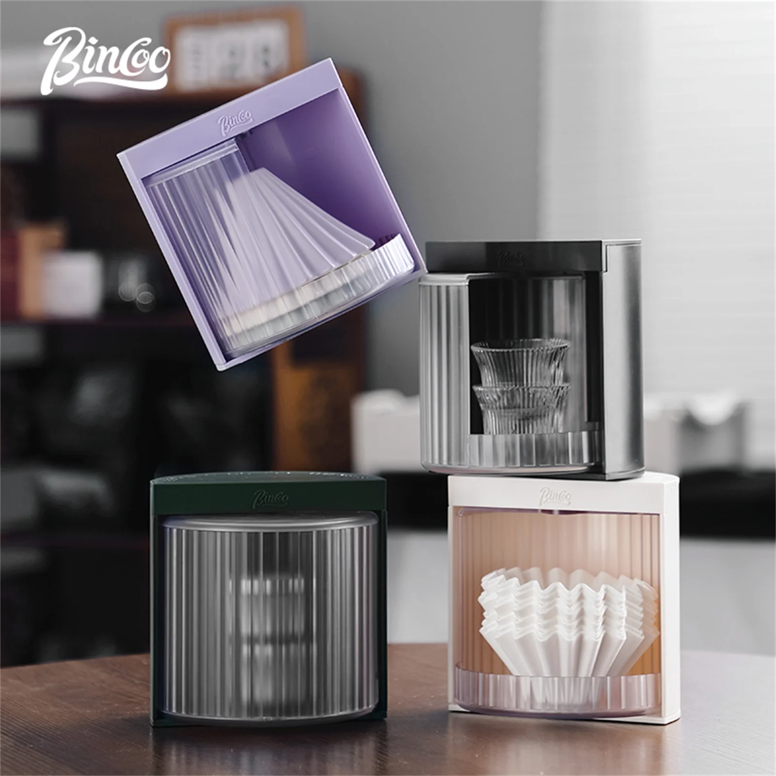

Coffee Filter Paper Storage Box Cake Filter Paper Holder 150 Pieces Dust-proof Mocha Pot Filter Paper Storage Box Barista Tools