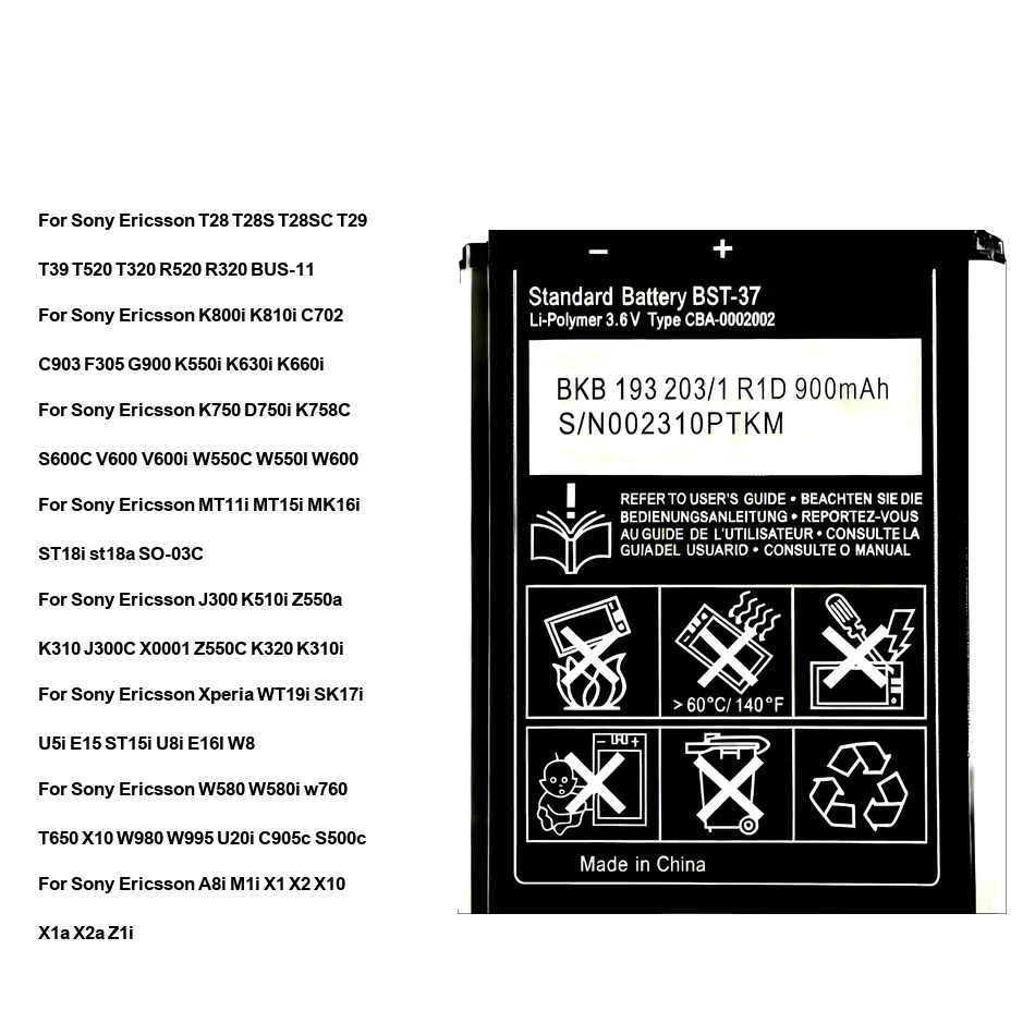 

Аккумулятор Bst-38 Bst-33 EP500 для Sony Ericsson a8i J300 K750 k800i k810i m1i mk16i mt11i mt15i T28 W580 W760, для Xperia Pro