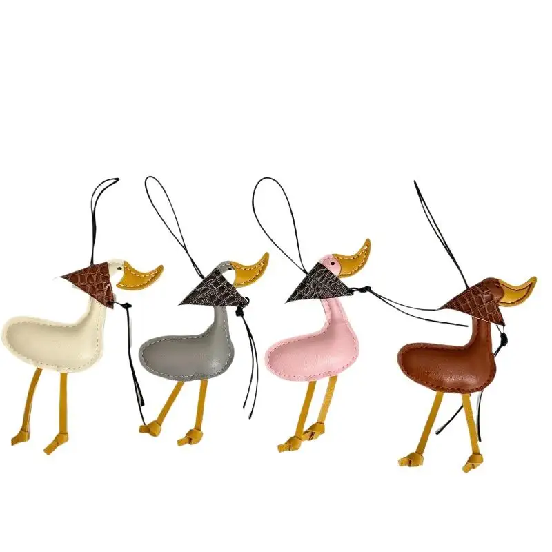 Kreativer Schal-Enten-Entenküken-Autoschlüsselanhänger aus PU-Leder, Taschenanhänger, Autoschlüsselanhänger-Dekoration – Detail 6