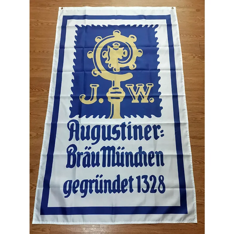 Augustiner Brau Munchen Beer Flag 3ft*5ft (90*150cm) Size Christmas Decorations for Home Flag Banner Indoor Outdoor Decor BER49