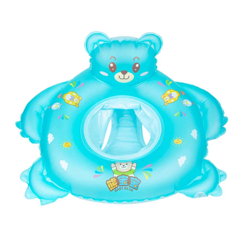 Baby Swimming Ring Seat Ring Summer Bear Inflatable Swimming Supplies Cute Pink Color Outdoor Baby Pool Thickening Float Toys