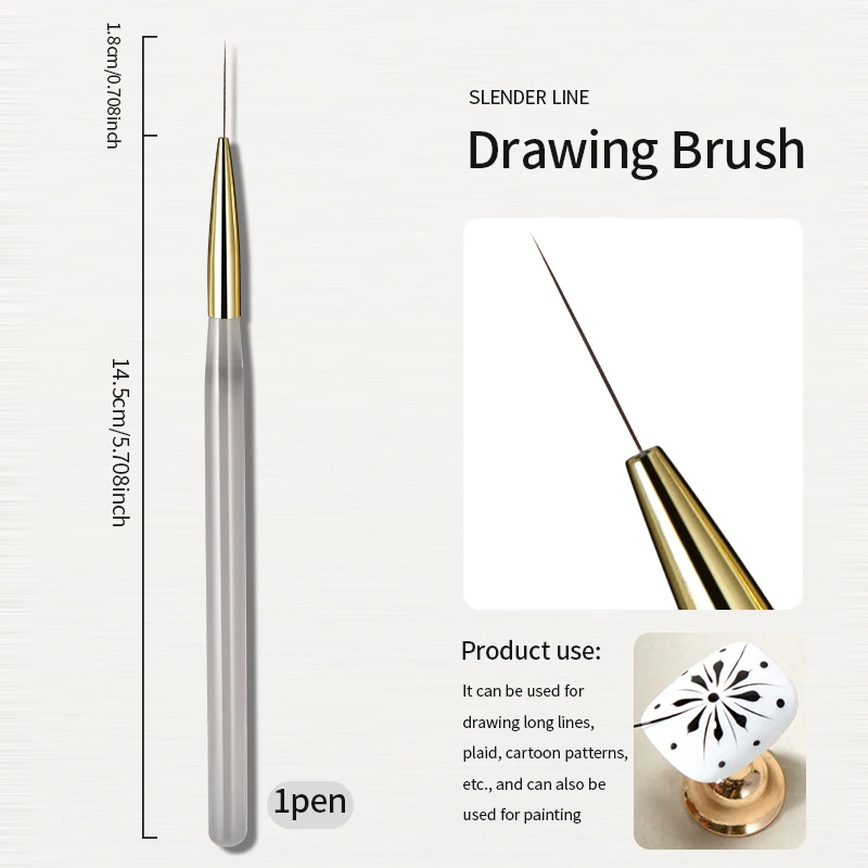 RSNAIL Nail Art Liner Pinsel Französisch Streifen Nagel Linie Malerei Stift 18mm Schlanke Lange Linie Zeichnung Pinsel UV Gel DIY maniküre Werkzeug