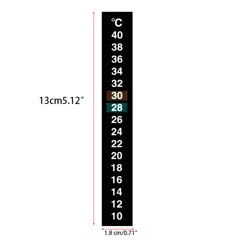 Aquarium Thermometer Dual Scale Fish Tank Liquid Temperature Tester Sticker Fahrenheit Digital LCD Display Adhesive Strip 1PCS