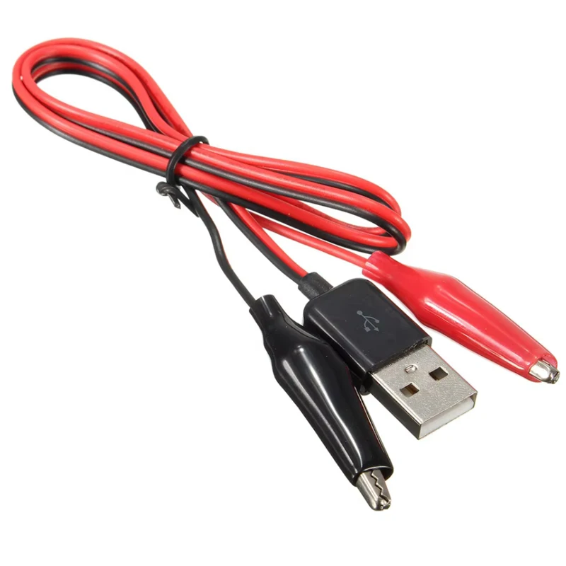 Metal Alligator Clip Crocodile Electrical Clamp for Testing Probe Crocodile Test Clip to USB Adapter Multimeter Car Home