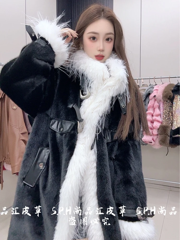 Comfortable And Warm Long Faux Fur Windbreaker New Women's 2025 Winter High-end Tassel Elegant Long-sleeved Thick Furry Coat