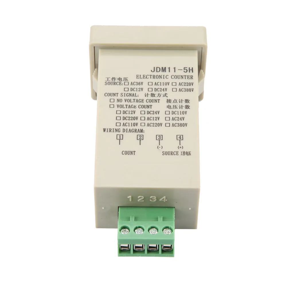 

5-значный электронный счетчик JDM11-5H с 5-значным дисплеем, электронный накопительный счетчик AC220V / DC36V / 24V / 12V