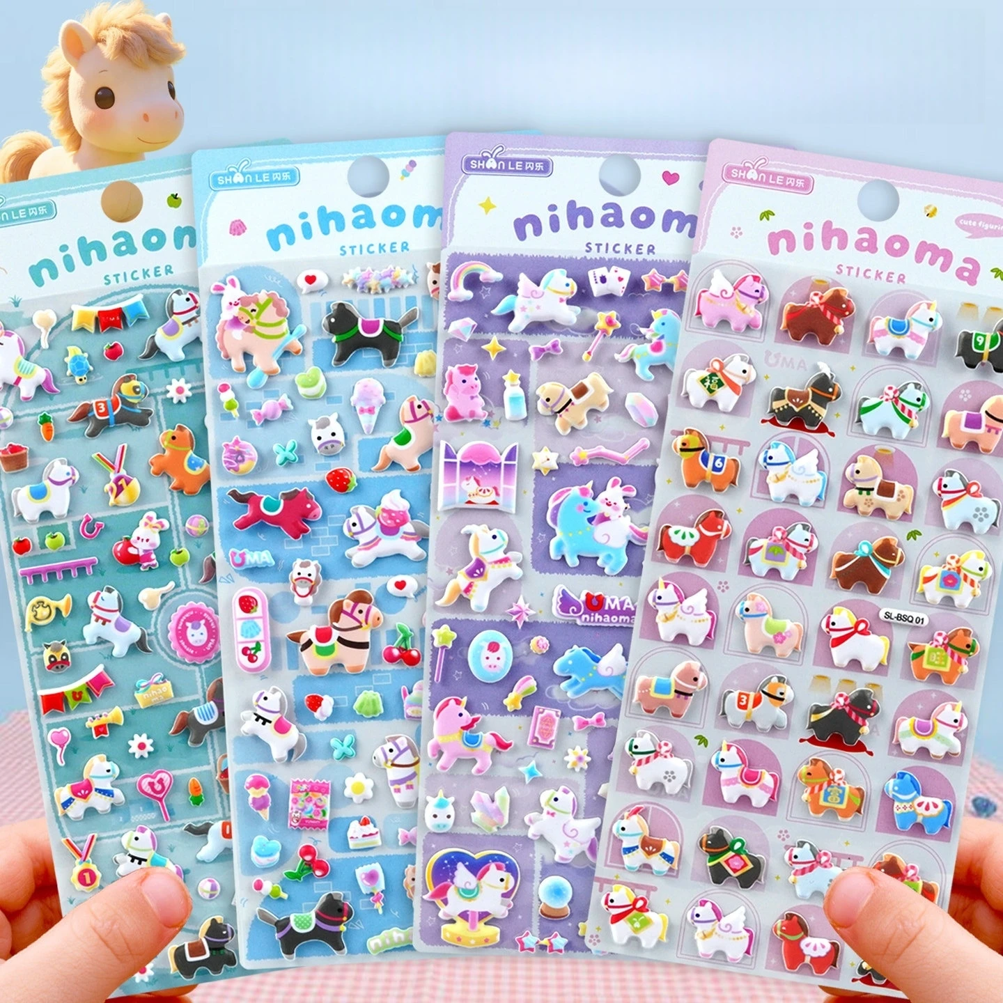 

НОВИНКА: Набор из 4 объемных 3D-наклеек «Маленькие лошадки» для скрапбукинга, дневников, милых канцелярских принадлежностей, школьных принадлежностей, подарок