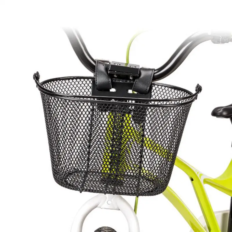 Cycling Front Storage Basket Metal Mesh Bike Basket Handlebar Hanging Basket MT B Bicycle Front Tube Bike Basket With Handle