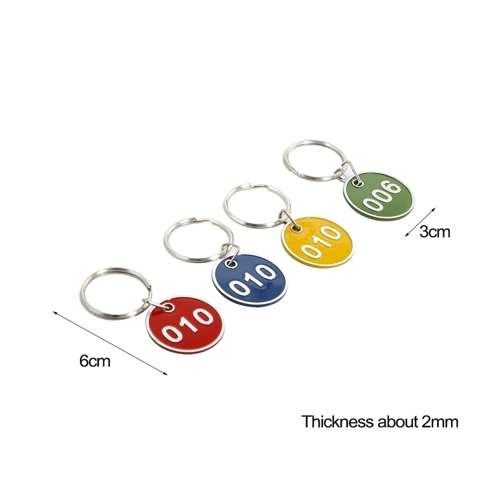 Metal Sign Keychain Signage With Ring Digital Label Tag Number Card Plate With Key Chain Customization Color And Number Tag